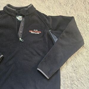 Harley Davidson 1/4 zip fleece Vented Chest Logo Heavy Duty Riding Motorcycle S